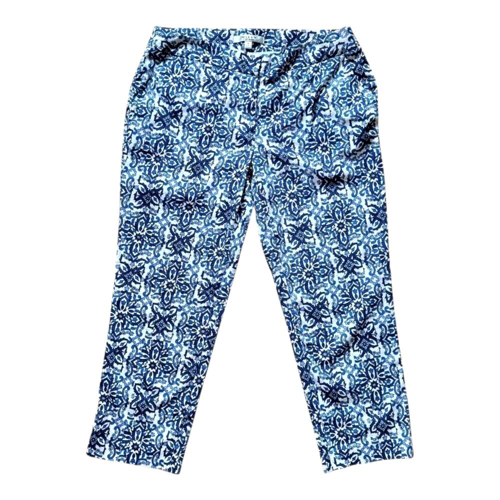 Milly Blue/White Floral Pants | Size 4